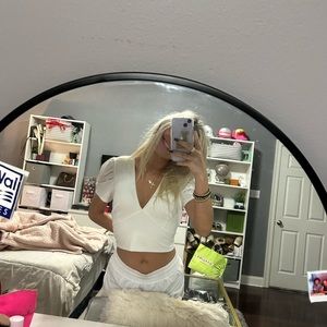 white top with back cutout